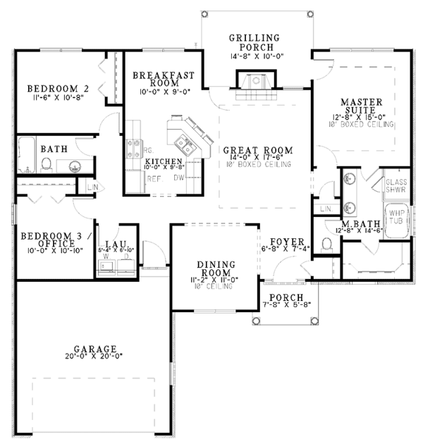 Dream House Plan - Traditional Floor Plan - Main Floor Plan #17-2894