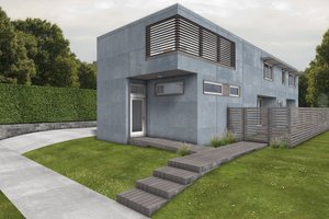 Exterior - Front Elevation 6 for Modern House Plan #497-53 - 2 bed, 2 bath