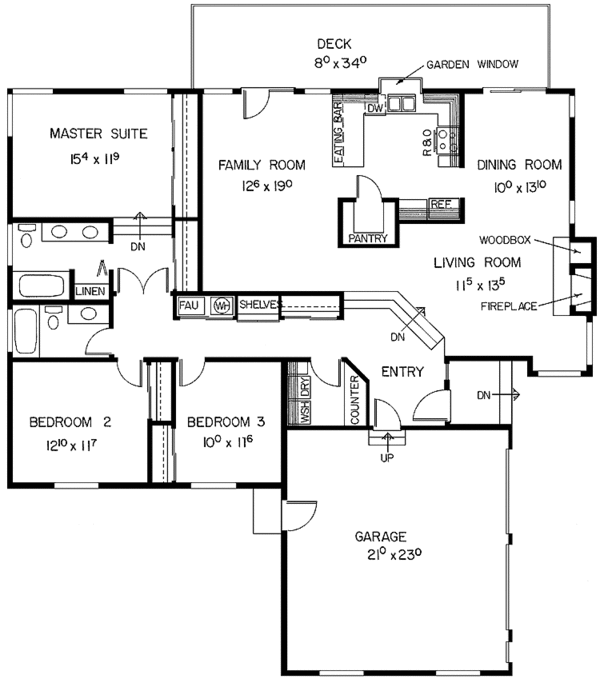 Architectural House Design - Craftsman Floor Plan - Main Floor Plan #60-915