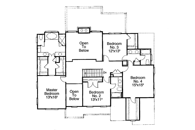 House Plan Design - Floor Plan - Upper Floor for Colonial House Plan #429-176 - 5 bed, 4 bath