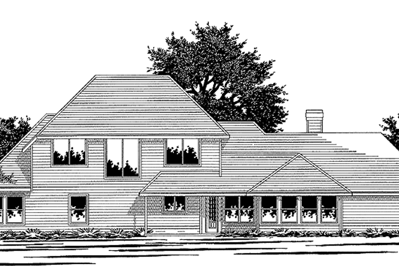 Home Plan - Exterior - Rear Elevation for Country House Plan #472-191 - 4 bed, 2.5 bath