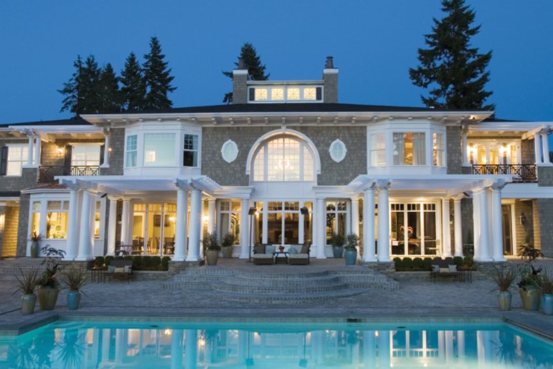 Architectural House Design - Exterior - Rear Elevation for Prairie House Plan #132-354 - 4 bed, 6 bath