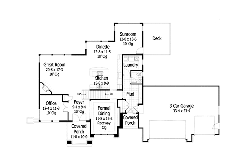 Dream House Plan - Floor Plan - Main Floor for Prairie House Plan #51-1126 - 3 bed, 2.5 bath