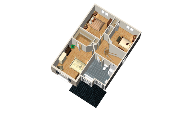 Floor Plan - Upper Floor 1 for Traditional House Plan #25-4473 - 3 bed, 1 bath