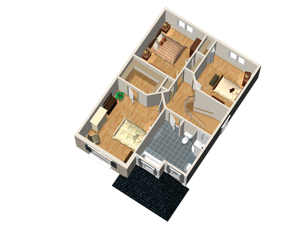 Traditional Floor Plan - Upper Floor Plan #25-4473