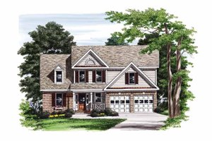 Colonial Exterior - Front Elevation Plan #927-750