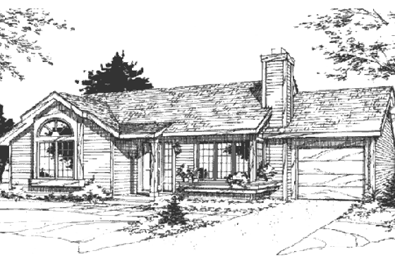 Exterior - Other Elevation for Ranch House Plan #320-329 - 1 bed, 1 bath