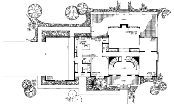 Architectural House Design - Country Floor Plan - Main Floor Plan #72-646