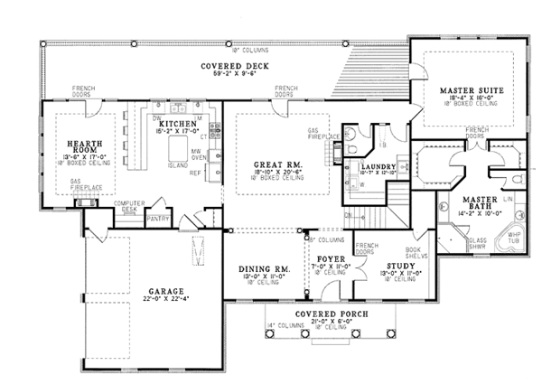 Home Plan - Colonial Floor Plan - Main Floor Plan #17-2644