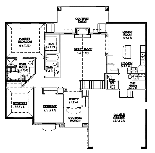 House Plan Design - Traditional Floor Plan - Main Floor Plan #945-9
