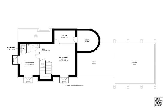Floor Plan - Lower Floor for Traditional House Plan #933-2 - 3 bed, 2.5 bath