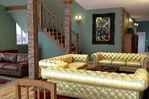 Interior - Family Room for European House Plan #542-9 - 5 bed, 7.5 bath