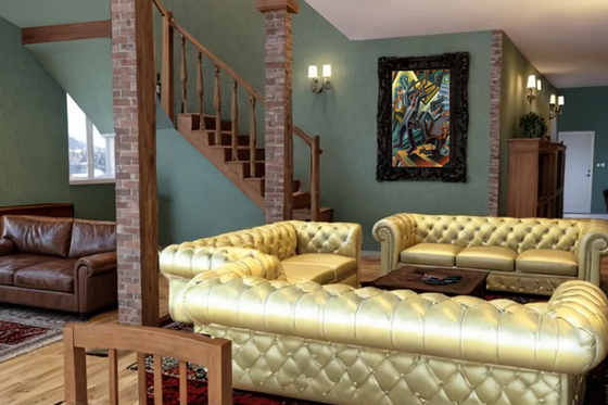 Interior - Family Room for European House Plan #542-9 - 5 bed, 7.5 bath