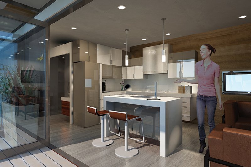 Architectural House Design - Interior - Kitchen for Traditional House Plan #484-10 - 1 bed, 1 bath