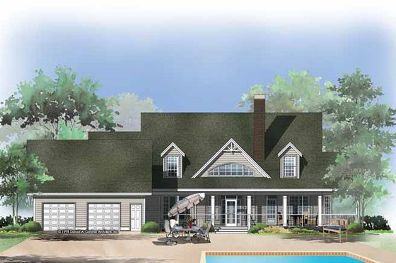 Exterior - Rear Elevation for Craftsman House Plan #929-399 - 4 bed, 3 bath