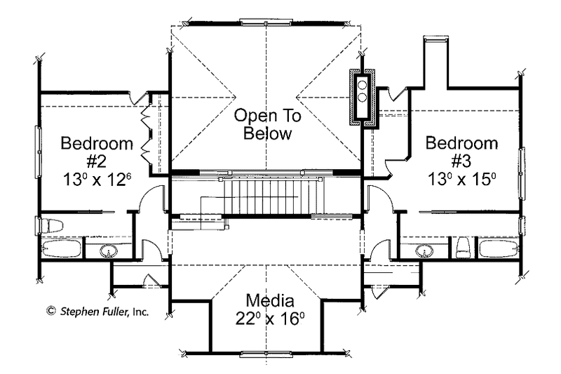 Home Plan - Floor Plan - Upper Floor for Country House Plan #429-436 - 3 bed, 3.5 bath