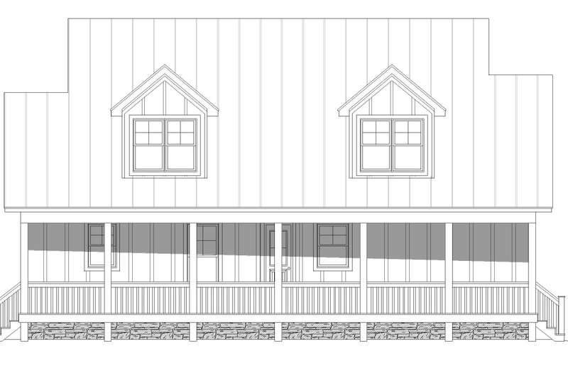 Dream House Plan - Exterior - Rear Elevation 1 for Farmhouse House Plan #932-345 - 3 bed, 2.5 bath