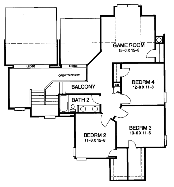 Architectural House Design - Traditional Floor Plan - Upper Floor Plan #952-42
