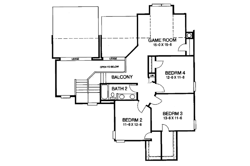 Dream House Plan - Floor Plan - Upper Floor for Traditional House Plan #952-42 - 4 bed, 2.5 bath