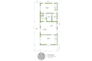 Floor Plan - Main Floor for Adobe / Southwestern House Plan #1106-44 - 2 bed, 2 bath