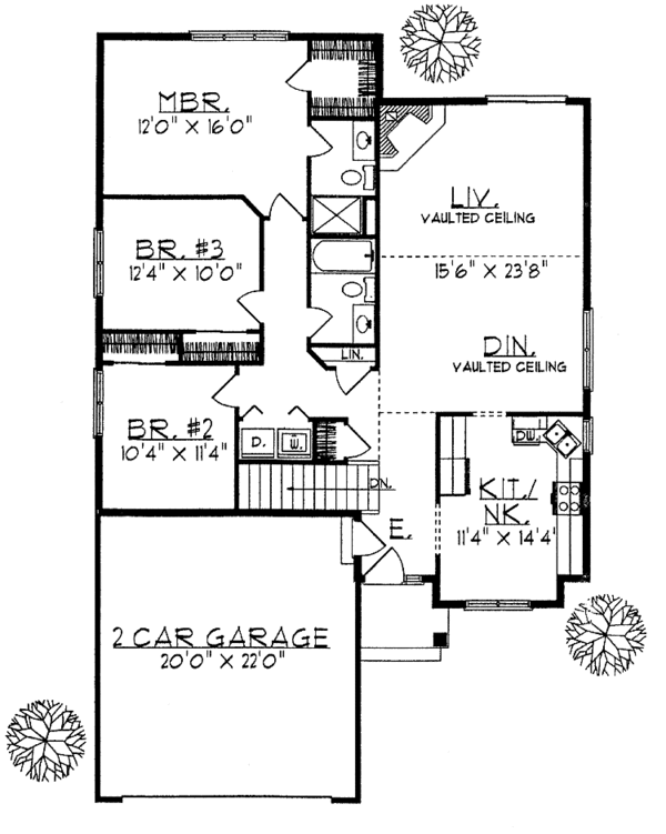 House Plan Design - Ranch Floor Plan - Main Floor Plan #70-1320