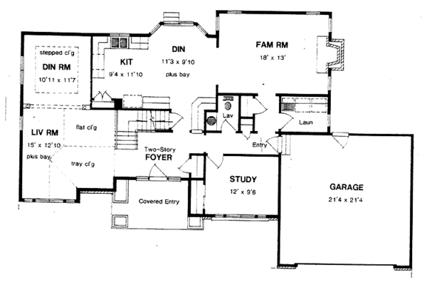 House Plan Design - Traditional Floor Plan - Main Floor Plan #316-214