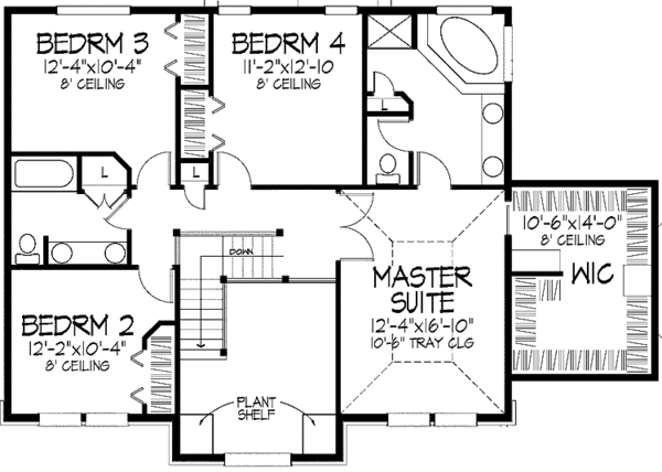 House Plan Design - Colonial Floor Plan - Upper Floor Plan #51-871
