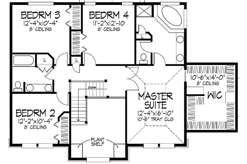 Home Plan - Floor Plan - Upper Floor for Colonial House Plan #51-871 - 4 bed, 2.5 bath
