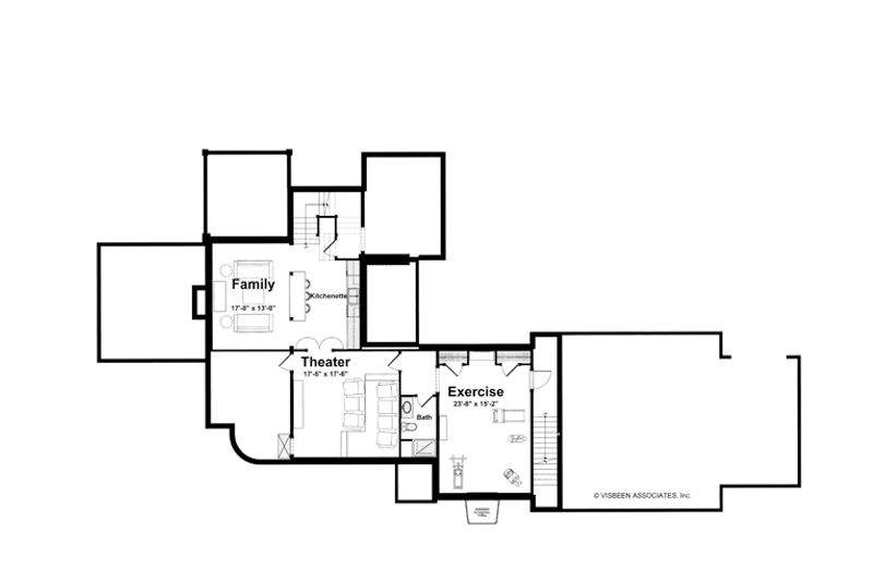 Home Plan - Floor Plan - Lower Floor for Country House Plan #928-214 - 5 bed, 4.5 bath