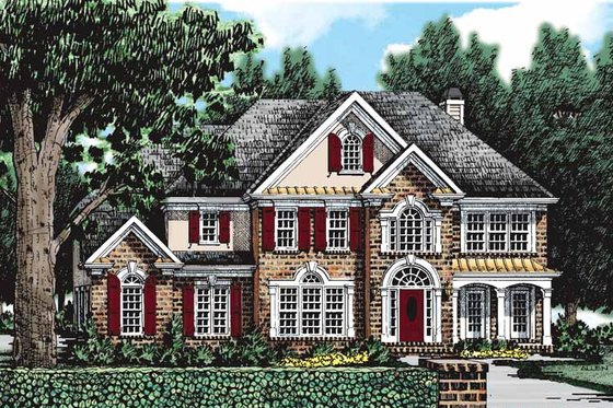 Exterior - Front Elevation 7 for Colonial House Plan #927-76 - 4 bed, 3.5 bath