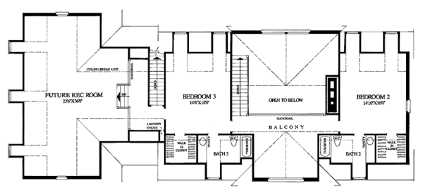 Architectural House Design - Classical Floor Plan - Upper Floor Plan #137-303