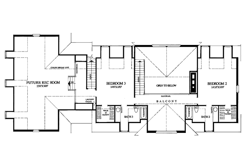Home Plan - Floor Plan - Upper Floor for Classical House Plan #137-303 - 3 bed, 3.5 bath