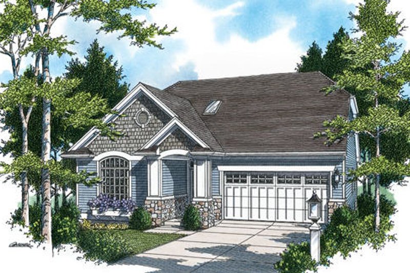 House Blueprint - Traditional Exterior - Front Elevation Plan #48-420