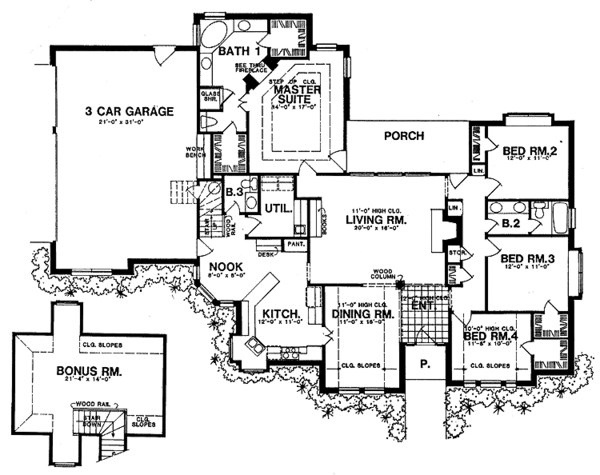 Architectural House Design - Traditional Floor Plan - Main Floor Plan #40-458