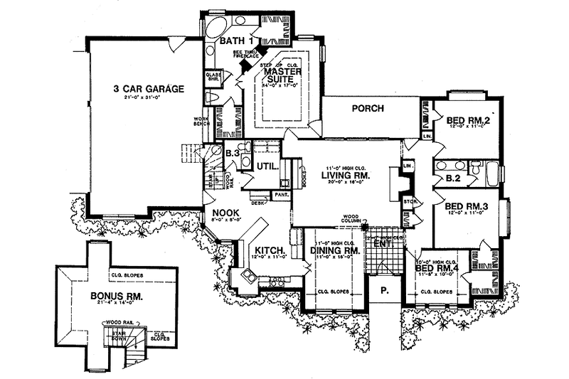 Home Plan - Floor Plan - Main Floor for Traditional House Plan #40-458 - 4 bed, 2.5 bath
