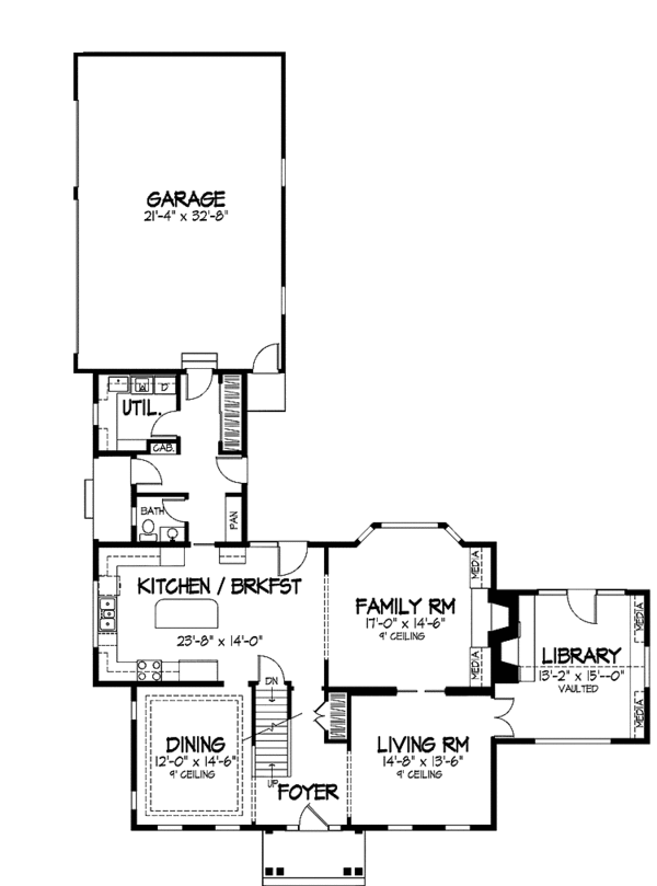 Architectural House Design - Classical Floor Plan - Main Floor Plan #320-877