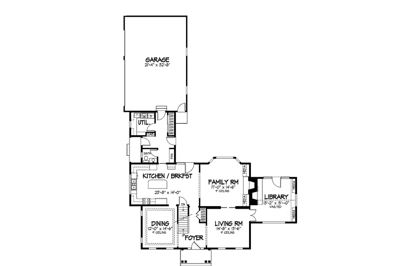 Dream House Plan - Floor Plan - Main Floor for Classical House Plan #320-877 - 5 bed, 3.5 bath