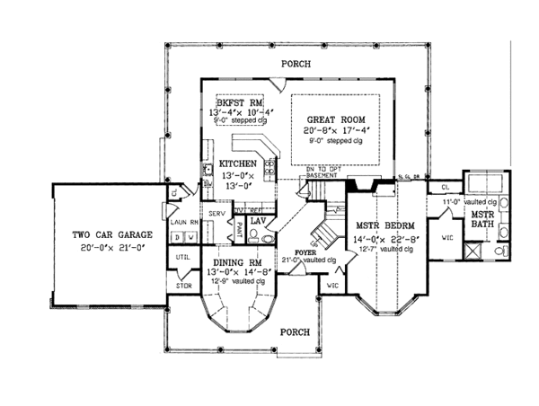 Dream House Plan - Country Floor Plan - Main Floor Plan #456-88