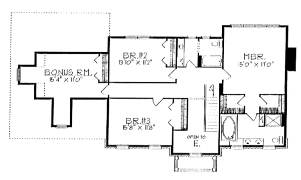 Home Plan - Classical Floor Plan - Upper Floor Plan #70-1312