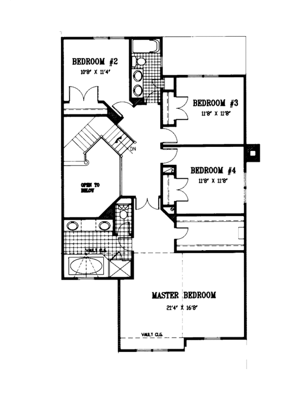 House Plan Design - European Floor Plan - Upper Floor Plan #953-114