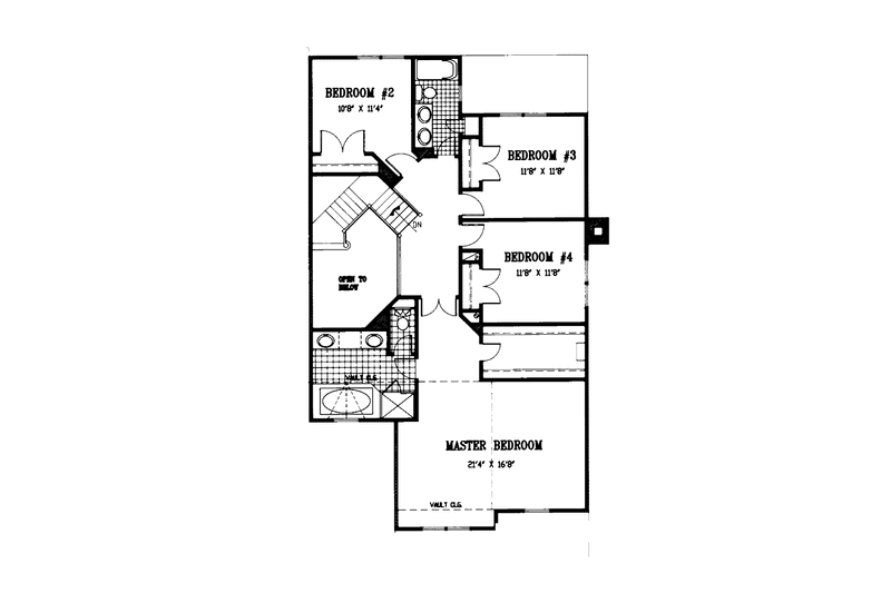 Dream House Plan - Floor Plan - Upper Floor for European House Plan #953-114 - 4 bed, 2.5 bath