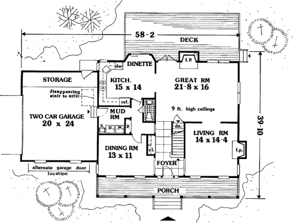 Home Plan - Country Floor Plan - Main Floor Plan #3-322