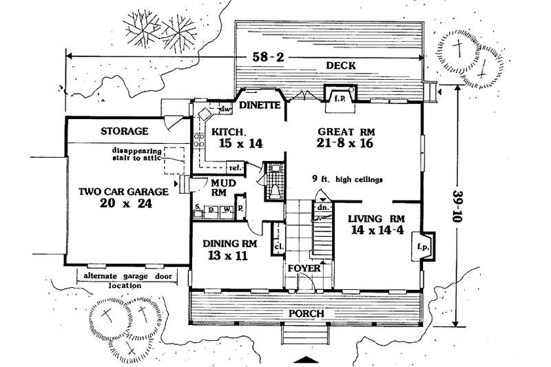 Dream House Plan - Floor Plan - Main Floor for Farmhouse House Plan #3-322 - 4 bed, 2.5 bath