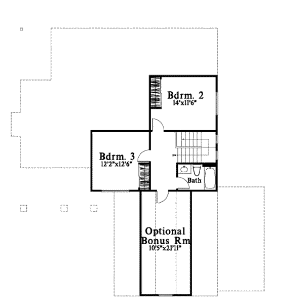 Traditional Floor Plan - Upper Floor Plan #78-182