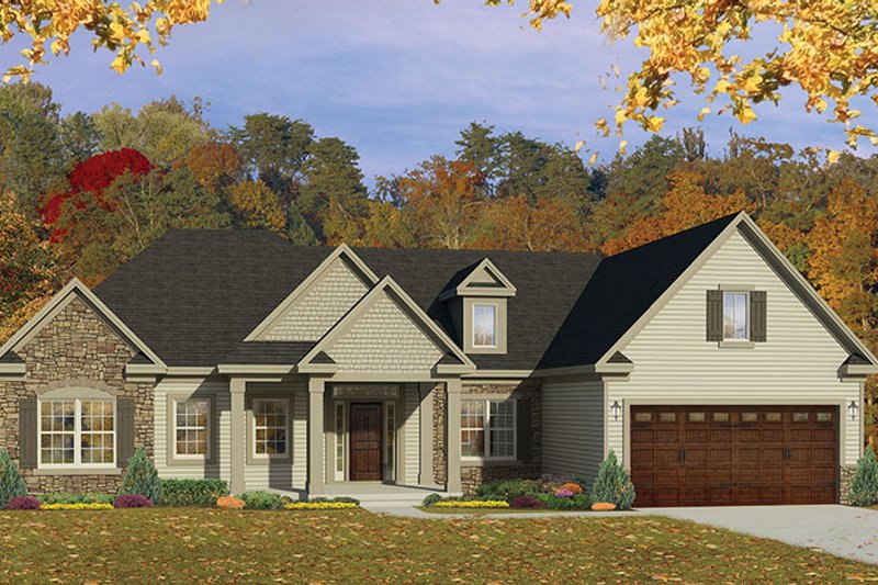Home Plan - Exterior - Front Elevation 4 for Ranch House Plan #1010-151 - 3 bed, 2 bath