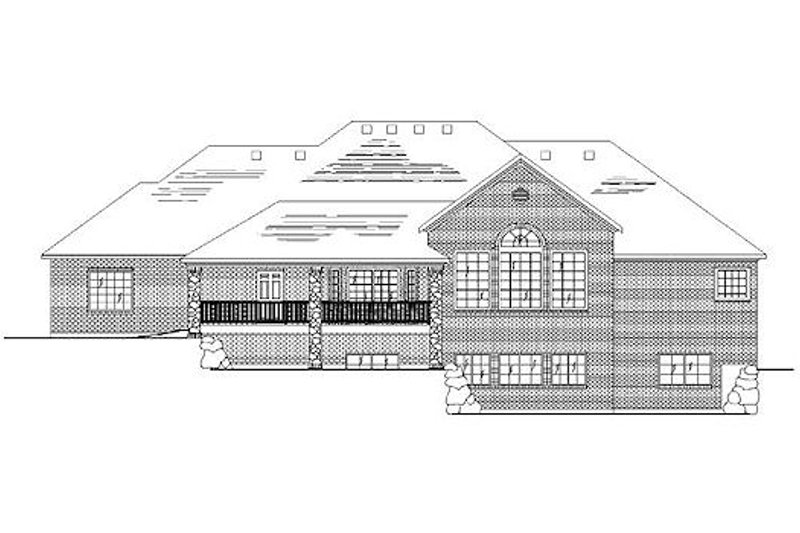 Architectural House Design - Exterior - Rear Elevation for European House Plan #5-290 - 5 bed, 4 bath