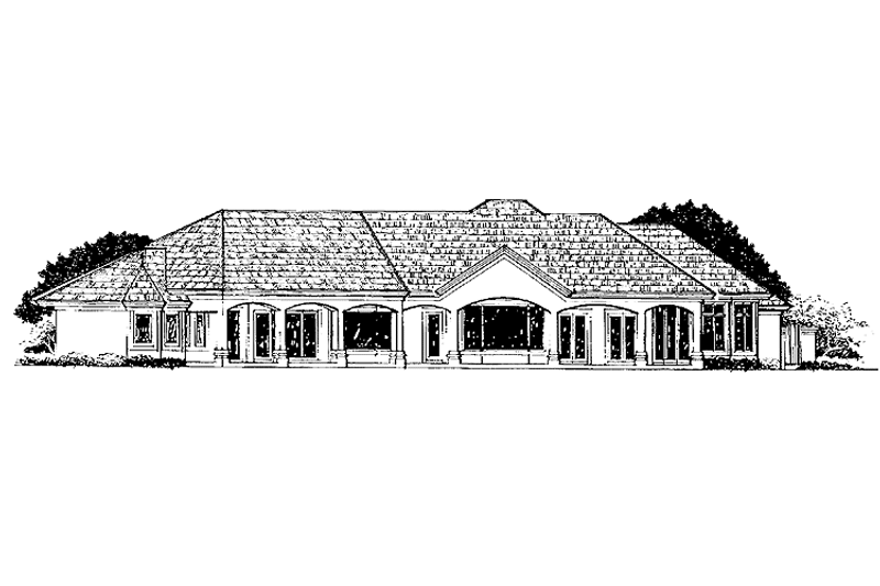 Home Plan - Exterior - Rear Elevation for Mediterranean House Plan #930-175 - 3 bed, 3.5 bath