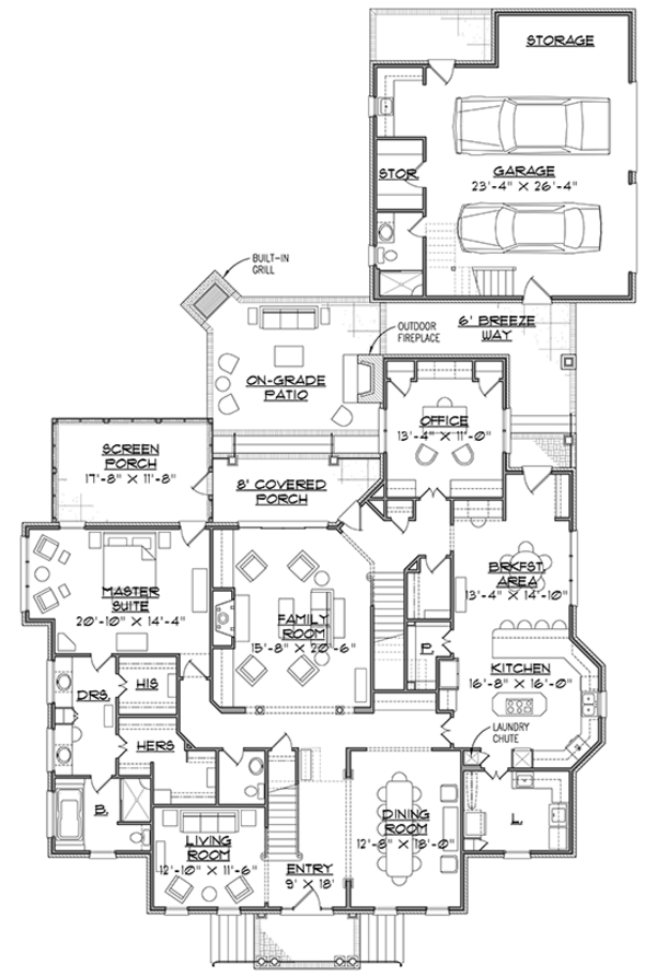 Home Plan - Traditional Floor Plan - Main Floor Plan #1054-20