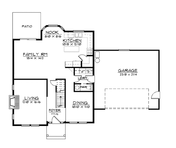 Architectural House Design - Traditional Floor Plan - Main Floor Plan #997-18