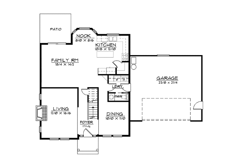 House Blueprint - Floor Plan - Main Floor for Traditional House Plan #997-18 - 3 bed, 2.5 bath
